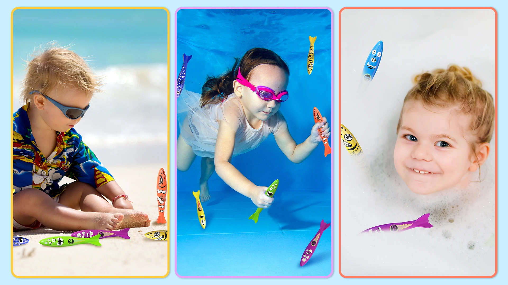 Diving Toys Plastic Children Summer Outdoors Swimming Pool Playing in the Water Toy Parent child Interactive Swim Activity TMZ