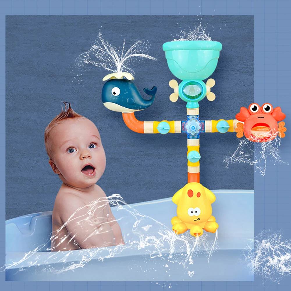 Baby Bath Toys Bathtub DIY Pipes Tubes Bath Time Water Game Spray Swimming Bathroom Toys for Toddlers Kids Gifts Birthday Gift Baby Bath Toys Bathtub DIY Pipes Tubes Bath Time Water Game Spray Swimming Bathroom Toys for Toddlers Kids Gifts Birthday Gift