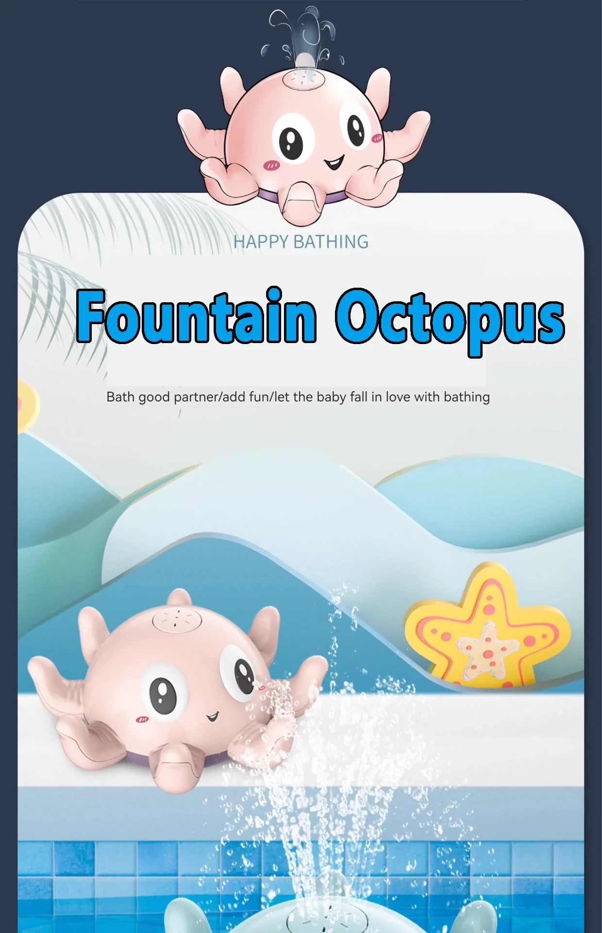 Electric Octopus Bath Toy with LED Lights & Music - Auto Water Sprinkler, BPA-Free Baby Bath Time Toy for Toddlers (Pool Gift)