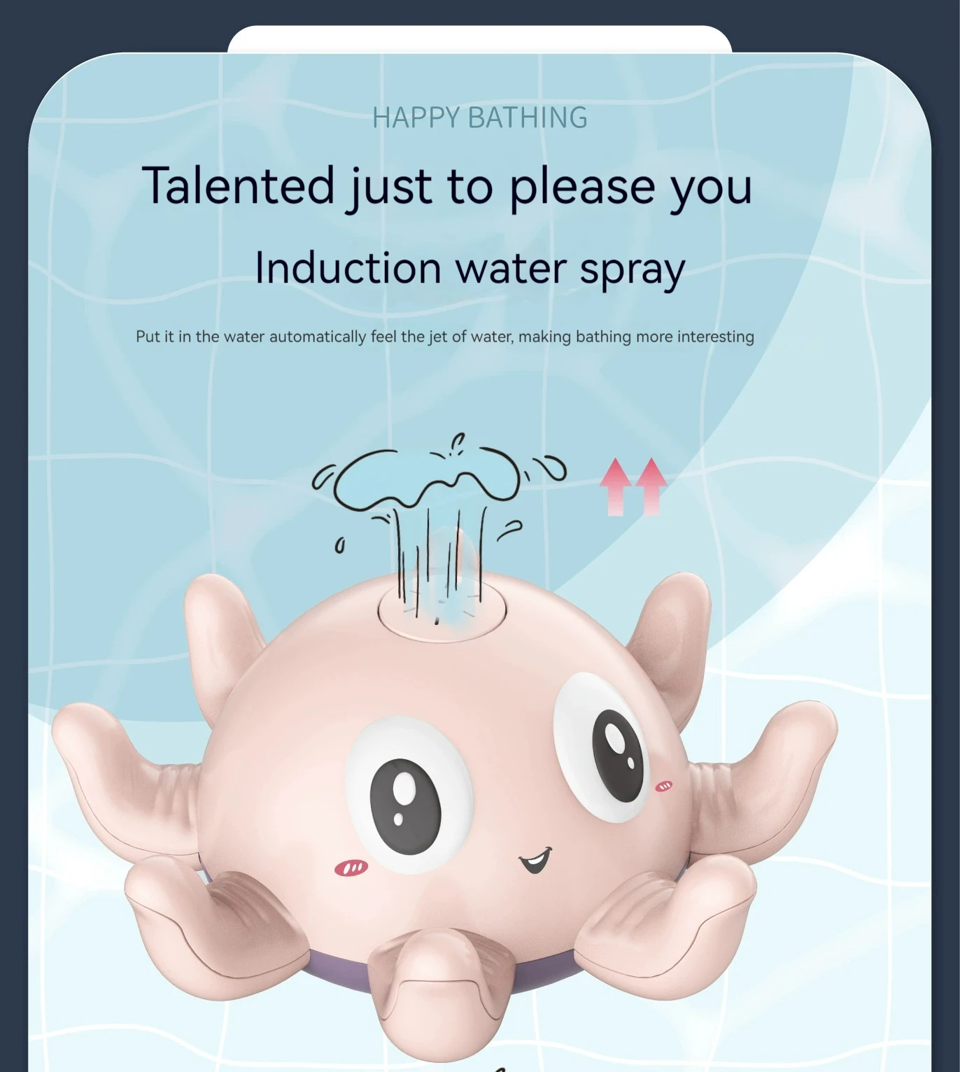 Electric Octopus Bath Toy with LED Lights & Music - Auto Water Sprinkler, BPA-Free Baby Bath Time Toy for Toddlers (Pool Gift)