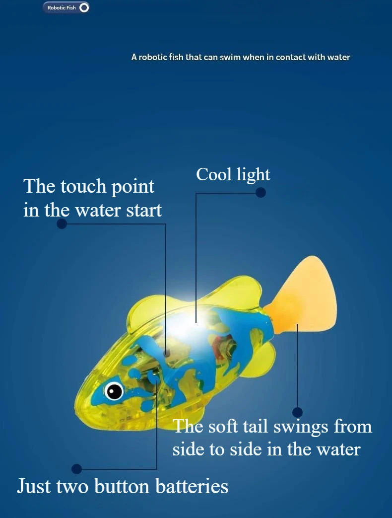 Electronic Pet Sensing Light Shower Interactive Swimming Water Fish Children's Toy Holiday Gift