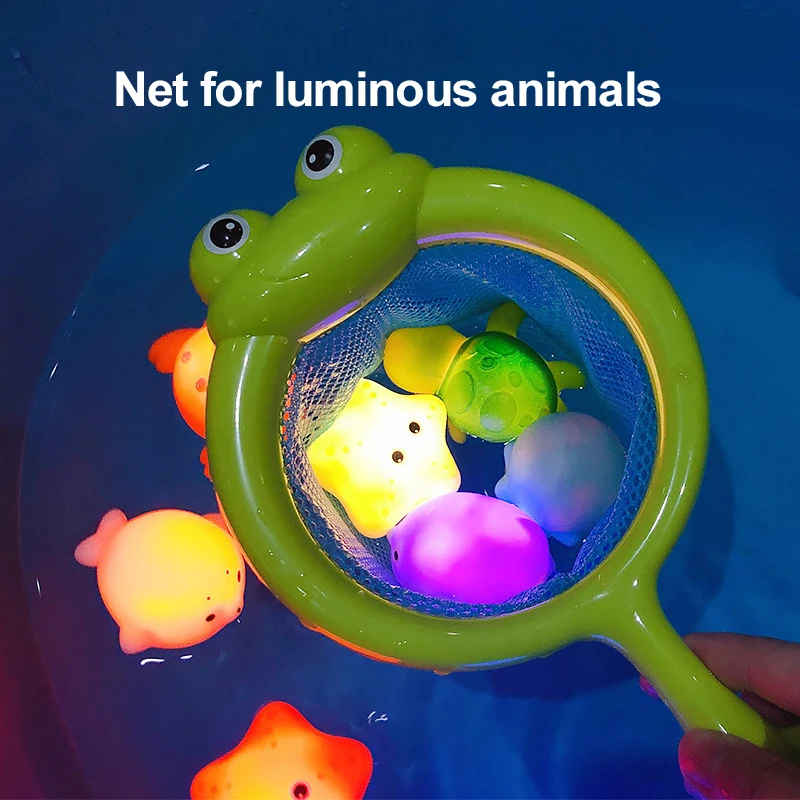 Baby Cute Animals Bath Toy LED Light Up Toys Swimming Water Soft Rubber Float Induction Luminous Duck for Kids Play Funny Gifts Baby Cute Animals Bath Toy LED Light Up Toys Swimming Water Soft Rubber Float Induction Luminous Duck for Kids Play Funny Gifts