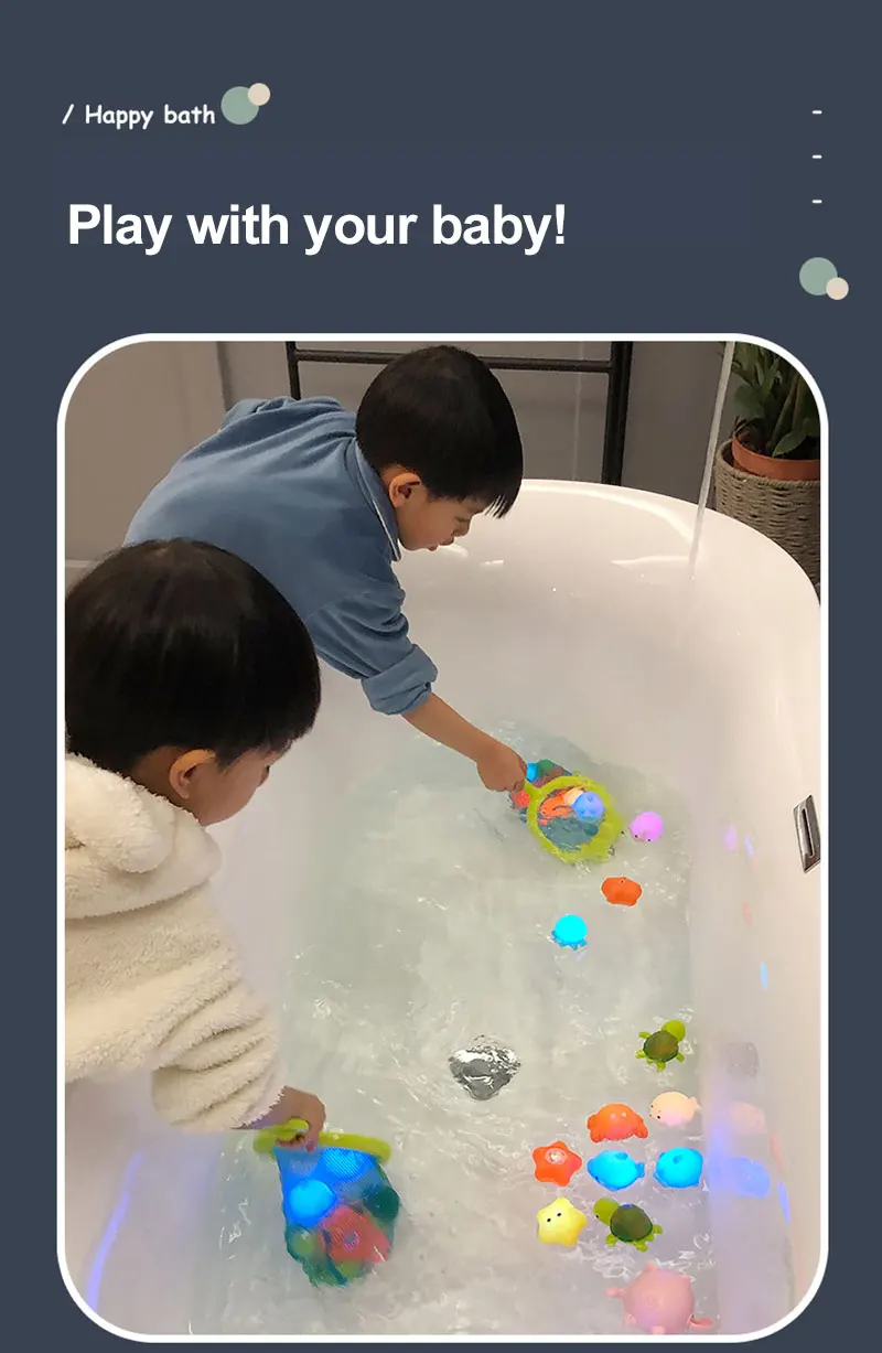 Baby Cute Animals Bath Toy LED Light Up Toys Swimming Water Soft Rubber Float Induction Luminous Duck for Kids Play Funny Gifts Baby Cute Animals Bath Toy LED Light Up Toys Swimming Water Soft Rubber Float Induction Luminous Duck for Kids Play Funny Gifts