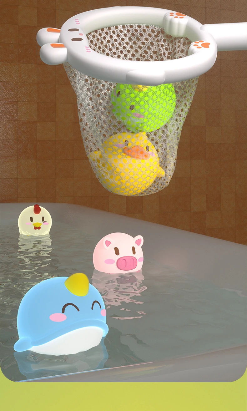 Baby Cute Animals Bath Toy LED Light Up Toys Swimming Water Soft Rubber Float Induction Luminous Duck for Kids Play Funny Gifts Baby Cute Animals Bath Toy LED Light Up Toys Swimming Water Soft Rubber Float Induction Luminous Duck for Kids Play Funny Gifts