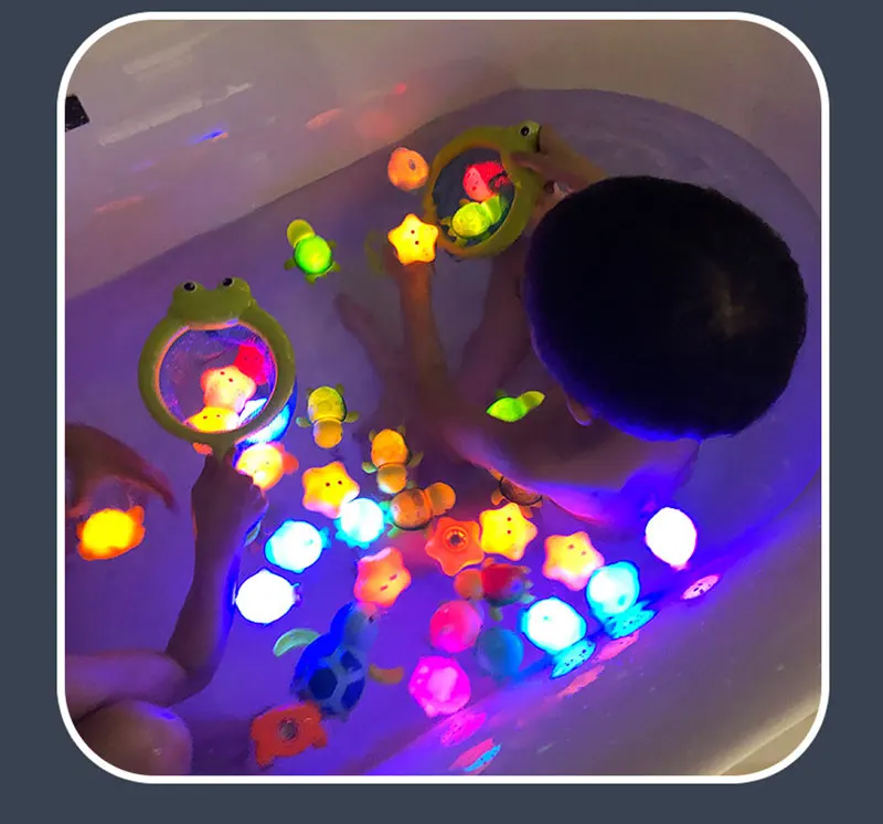 Baby Cute Animals Bath Toy LED Light Up Toys Swimming Water Soft Rubber Float Induction Luminous Duck for Kids Play Funny Gifts Baby Cute Animals Bath Toy LED Light Up Toys Swimming Water Soft Rubber Float Induction Luminous Duck for Kids Play Funny Gifts