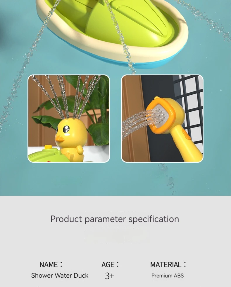 Cute Duck Bathtub Boat Toy with 3 Emotional Ducks Automatic Water Spray Toys for Toddlers, Sensory Interactive Baby Shower Gift