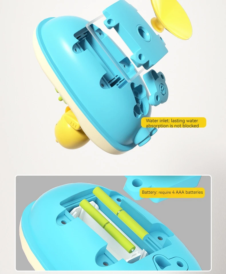 Cute Duck Bathtub Boat Toy with 3 Emotional Ducks Automatic Water Spray Toys for Toddlers, Sensory Interactive Baby Shower Gift