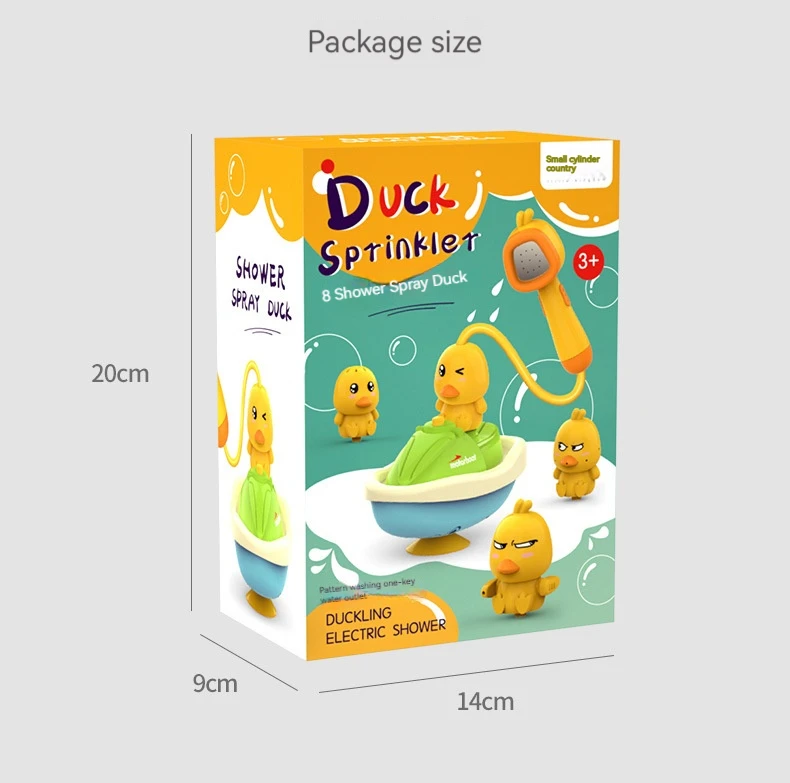 Cute Duck Bathtub Boat Toy with 3 Emotional Ducks Automatic Water Spray Toys for Toddlers, Sensory Interactive Baby Shower Gift