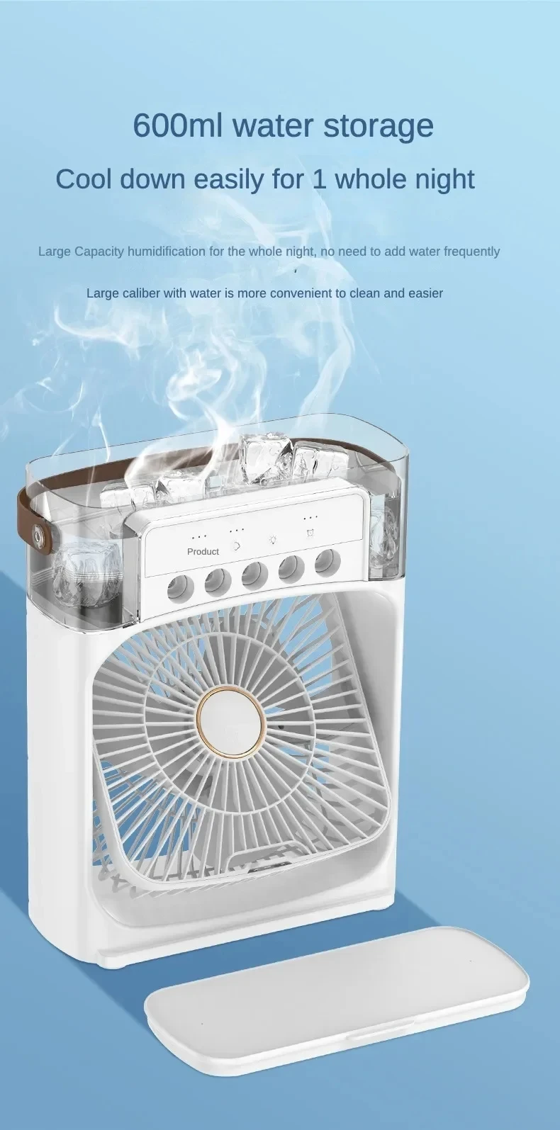 Portable Humidifier Fan AIr Conditioner Household Small Air Cooler Hydrocooling Portable Air Adjustment For Office 3 Speed Fan