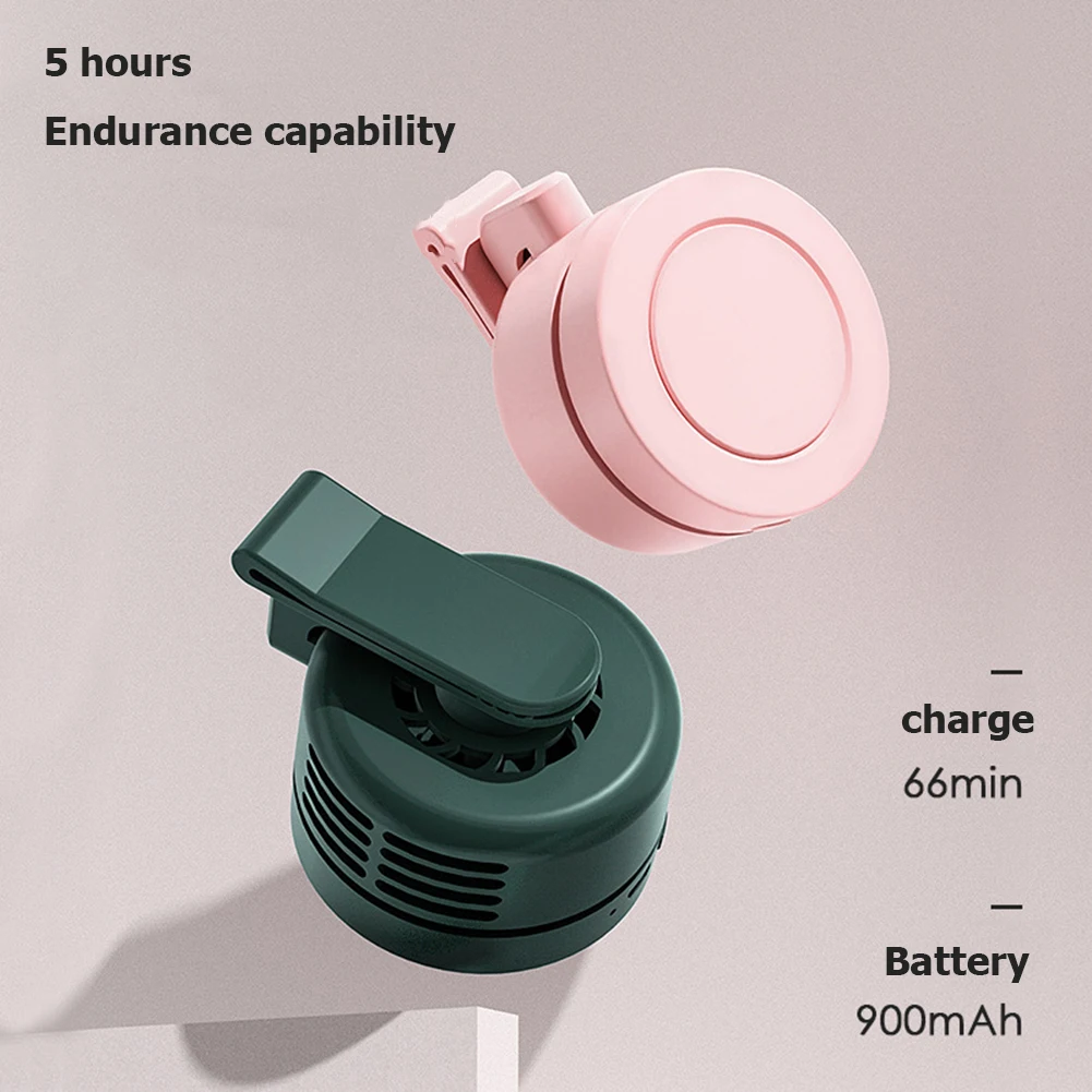 Hanging Neck Waist Fan Portable Bladeless Hanging Fan USB Charging Mini Air Conditioning Fan 900mAh for Outdoor Home Working