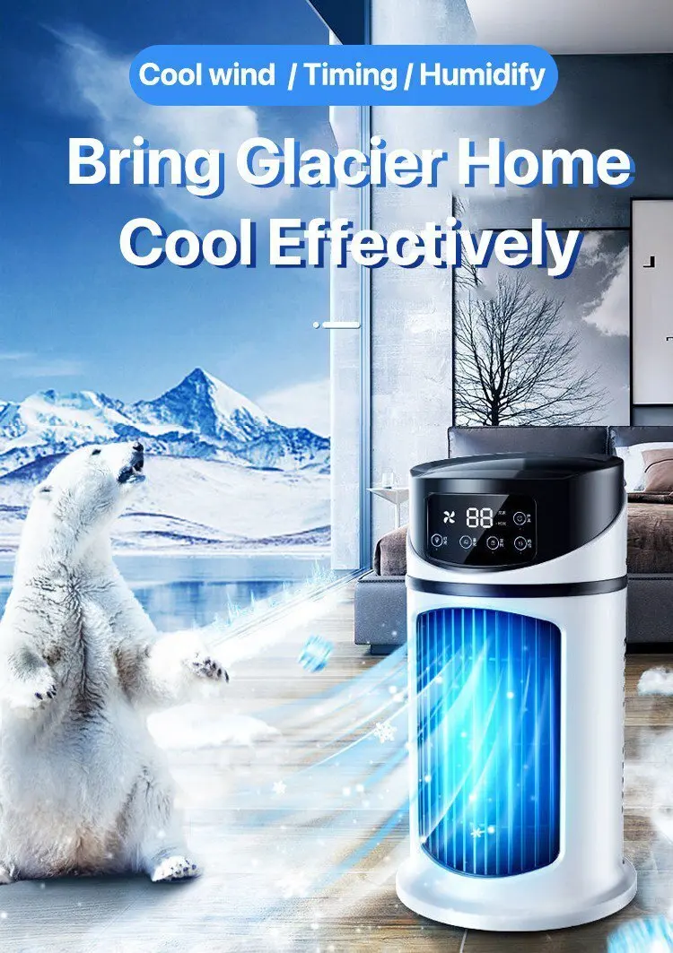 Home dormitory desktop timer air conditioning fan electric fan humidification electric fan table fan