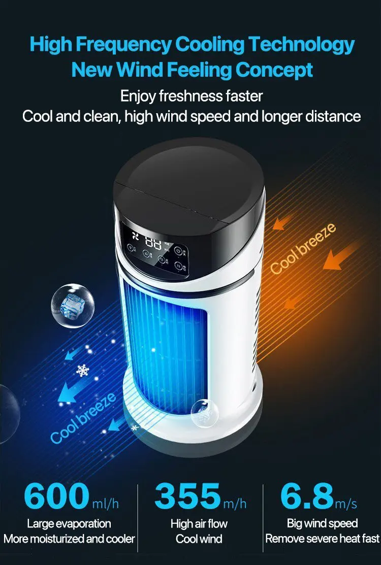 Home dormitory desktop timer air conditioning fan electric fan humidification electric fan table fan
