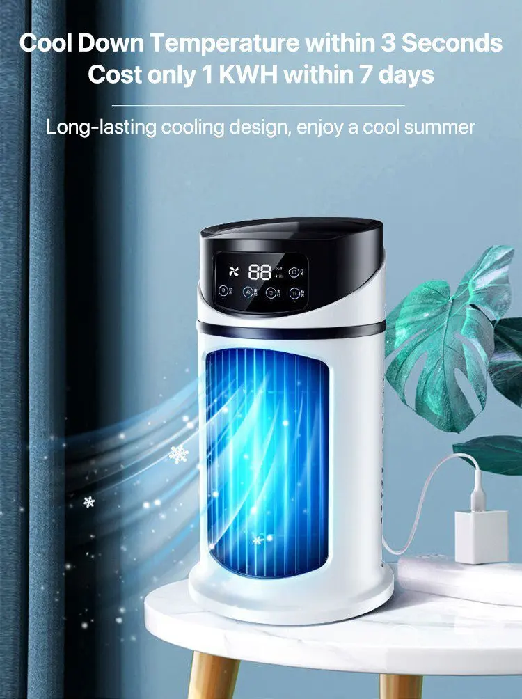 Home dormitory desktop timer air conditioning fan electric fan humidification electric fan table fan