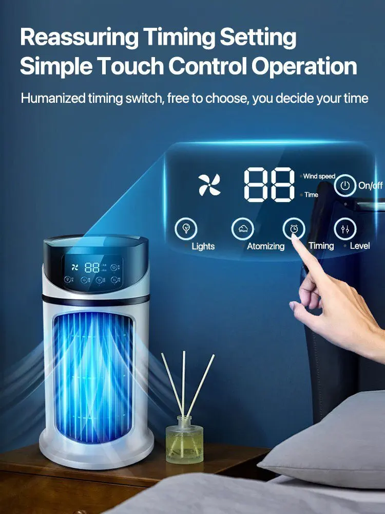 Home dormitory desktop timer air conditioning fan electric fan humidification electric fan table fan