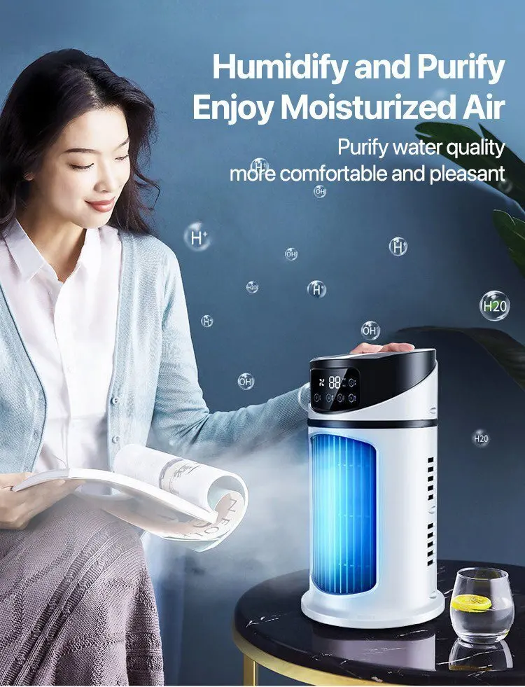 Home dormitory desktop timer air conditioning fan electric fan humidification electric fan table fan