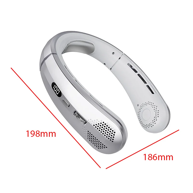 3000mAh Hanging Neck Fan Portable Bladeless Mini USB Rechargeable Mute LED Digital Display Electric Fan Summer Air Cooler ﻿ 2025