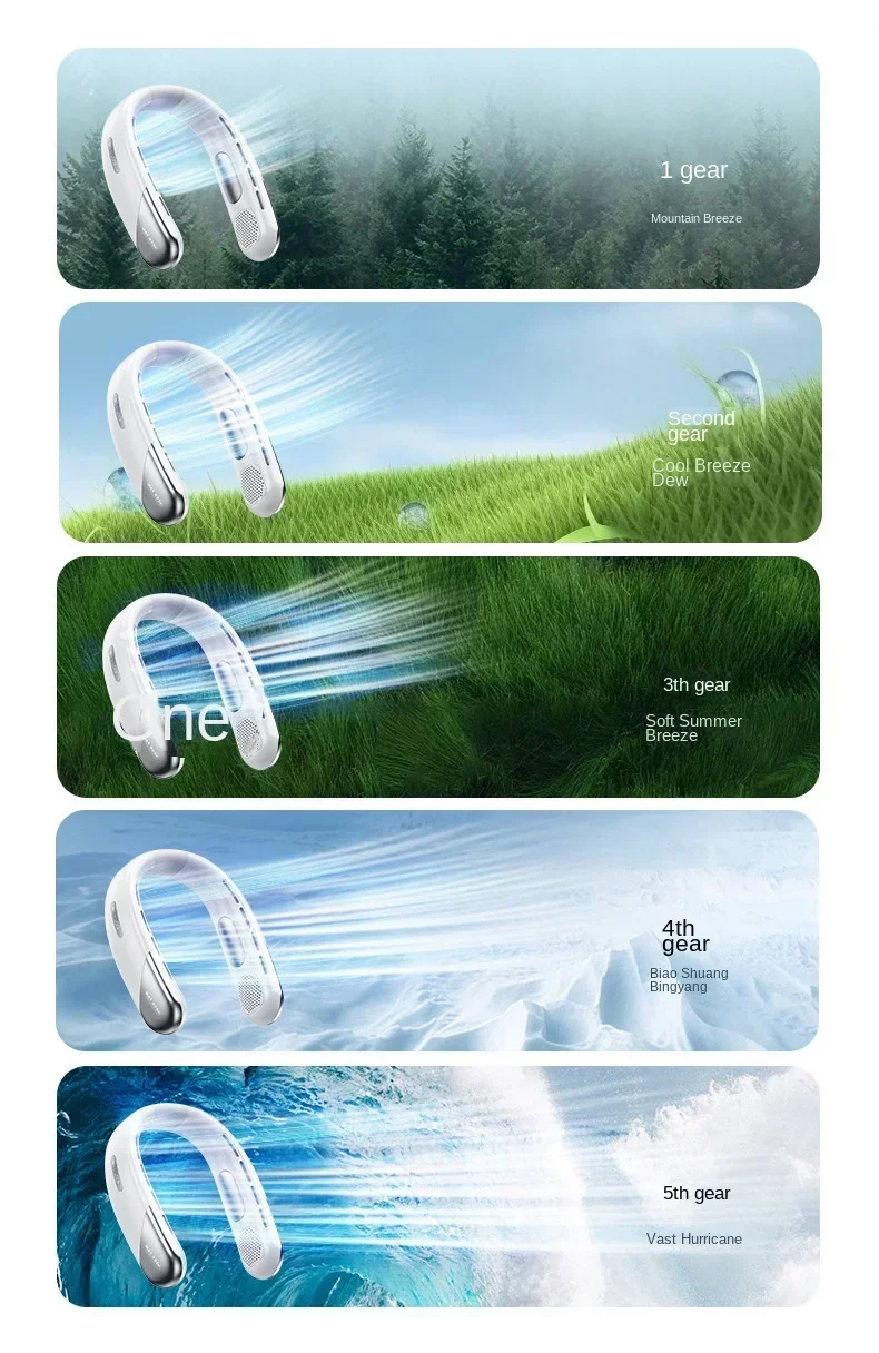 10000mAh Portable Neck Fan Mini Bladeless Silent Neckband Fan USB Rechargeable 3 Speeds Mute Wireless Electric Neck Cooler Fans 10000mAh Portable Neck Fan Mini Bladeless Silent Neckband Fan USB Rechargeable 3 Speeds Mute Wireless Electric Neck Cooler Fans