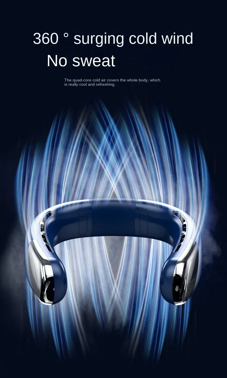 10000mAh Portable Neck Fan Mini Bladeless Silent Neckband Fan USB Rechargeable 3 Speeds Mute Wireless Electric Neck Cooler Fans 10000mAh Portable Neck Fan Mini Bladeless Silent Neckband Fan USB Rechargeable 3 Speeds Mute Wireless Electric Neck Cooler Fans