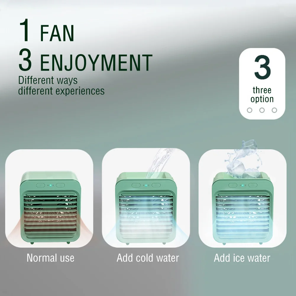 New USB Fan Mini 3 Gear Air Conditioner Cooler Fan Household Small Air Cooler Portable Humidifier for Home Office Desktop Fan