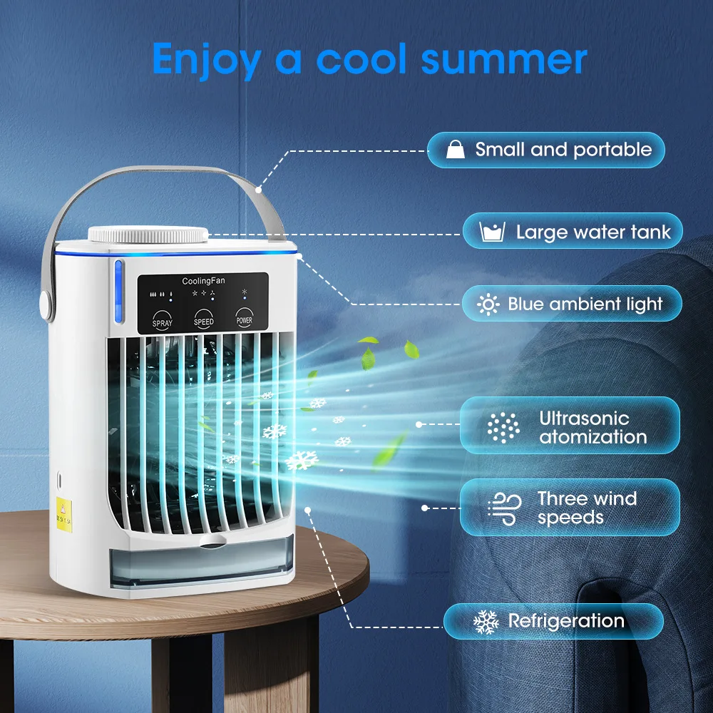 New Desktop Cooling Fan USB Office Home Desktop Spray Water Cooling Fan Mini Air Conditioner Fan
