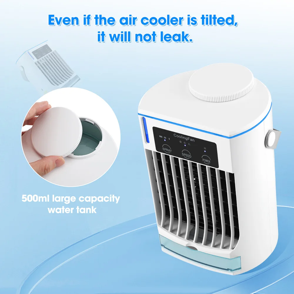 New Desktop Cooling Fan USB Office Home Desktop Spray Water Cooling Fan Mini Air Conditioner Fan