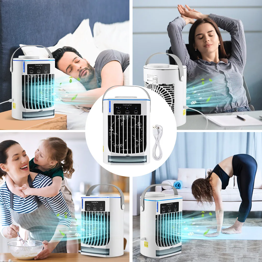 New Desktop Cooling Fan USB Office Home Desktop Spray Water Cooling Fan Mini Air Conditioner Fan
