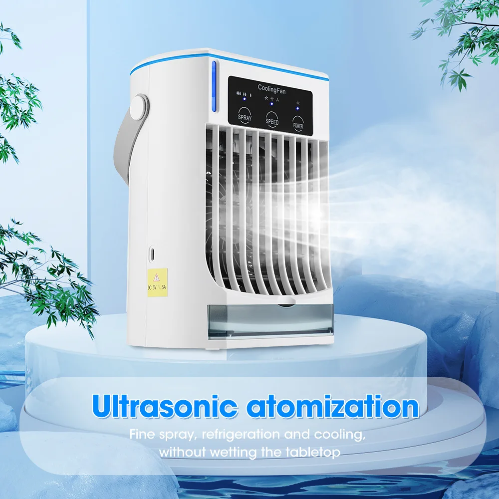 New Desktop Cooling Fan USB Office Home Desktop Spray Water Cooling Fan Mini Air Conditioner Fan