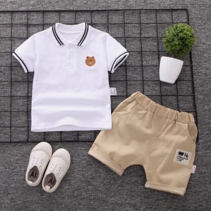 Baby Boy Clothes Summer Children Clothing Polo Shirt Sets Boys Short Toddler Sleeve T-shirt Kids Sports Suit 2pcs Cotton 1-5y - Image 2