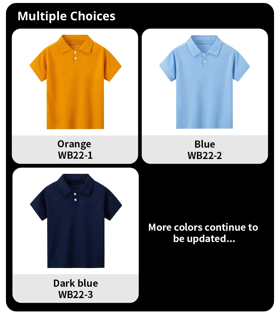 1/2/3 Pcs Children's Solid Color POLO Shirt Boy Handsome Fashion Sports T-shirt Girl Lapel Casual And Comfortable Short Sleeves
