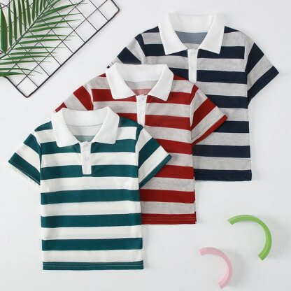 1/2/3 Pcs Children's Solid Color POLO Shirt Boy Handsome Fashion Sports T-shirt Girl Lapel Casual And Comfortable Short Sleeves - Image 5